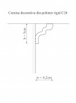 Cornisa decorativa din polimer rigid C24 - 5x4.2x200 cm