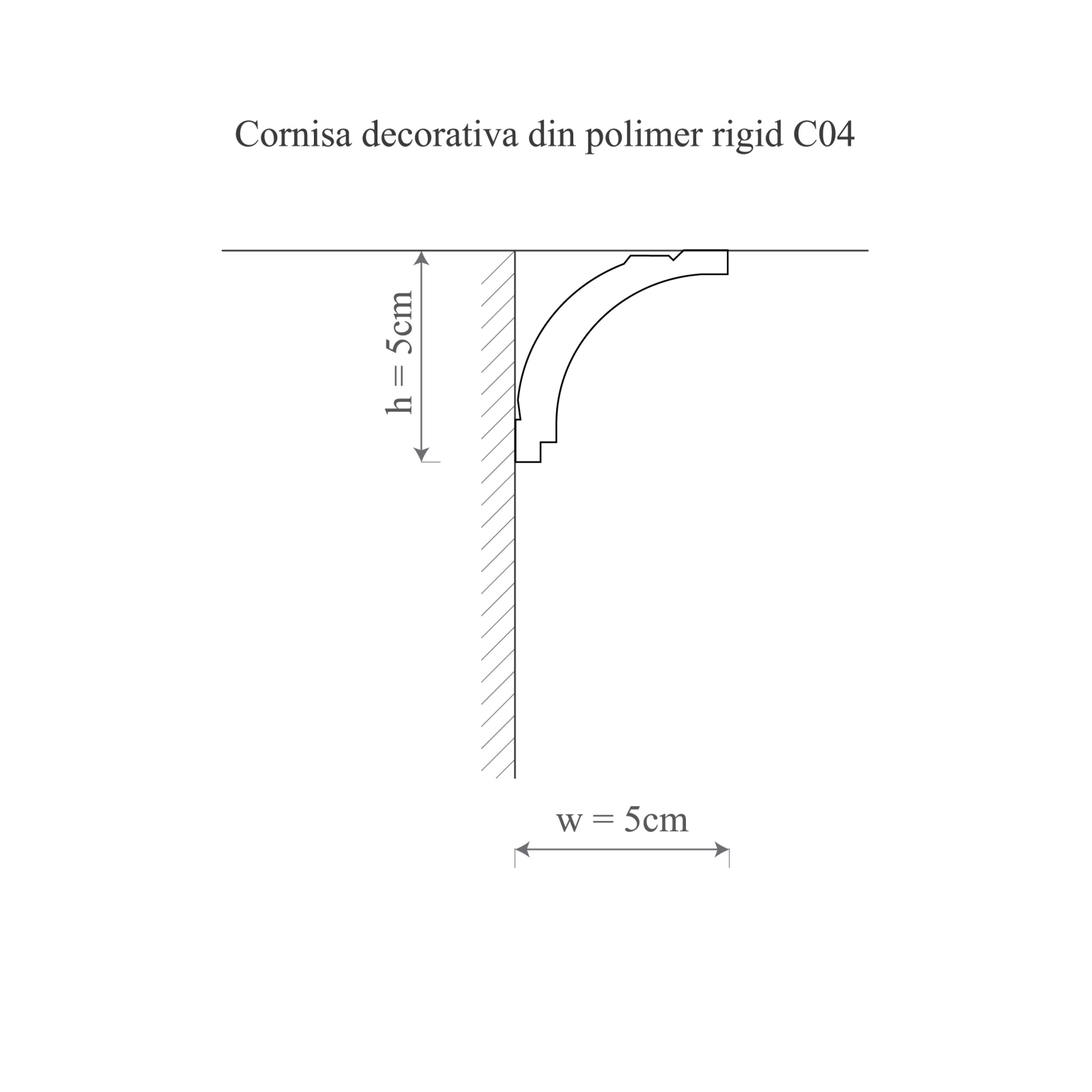 Cornisa decorativa din polimer rigid C4 - 5x5x200 cm