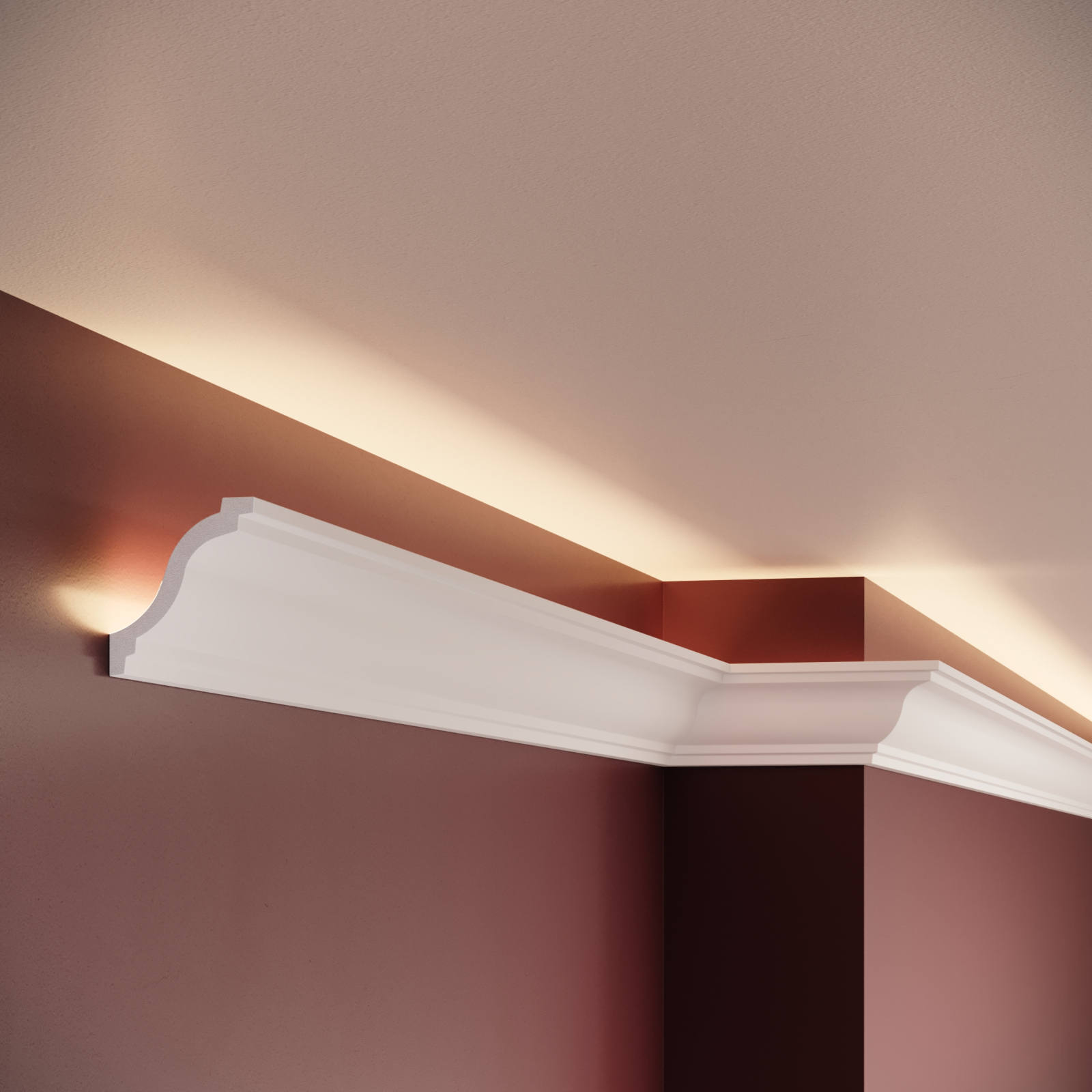 Cornisa decorativa din polimer rigid C6 - 5.4x5.2x200 cm