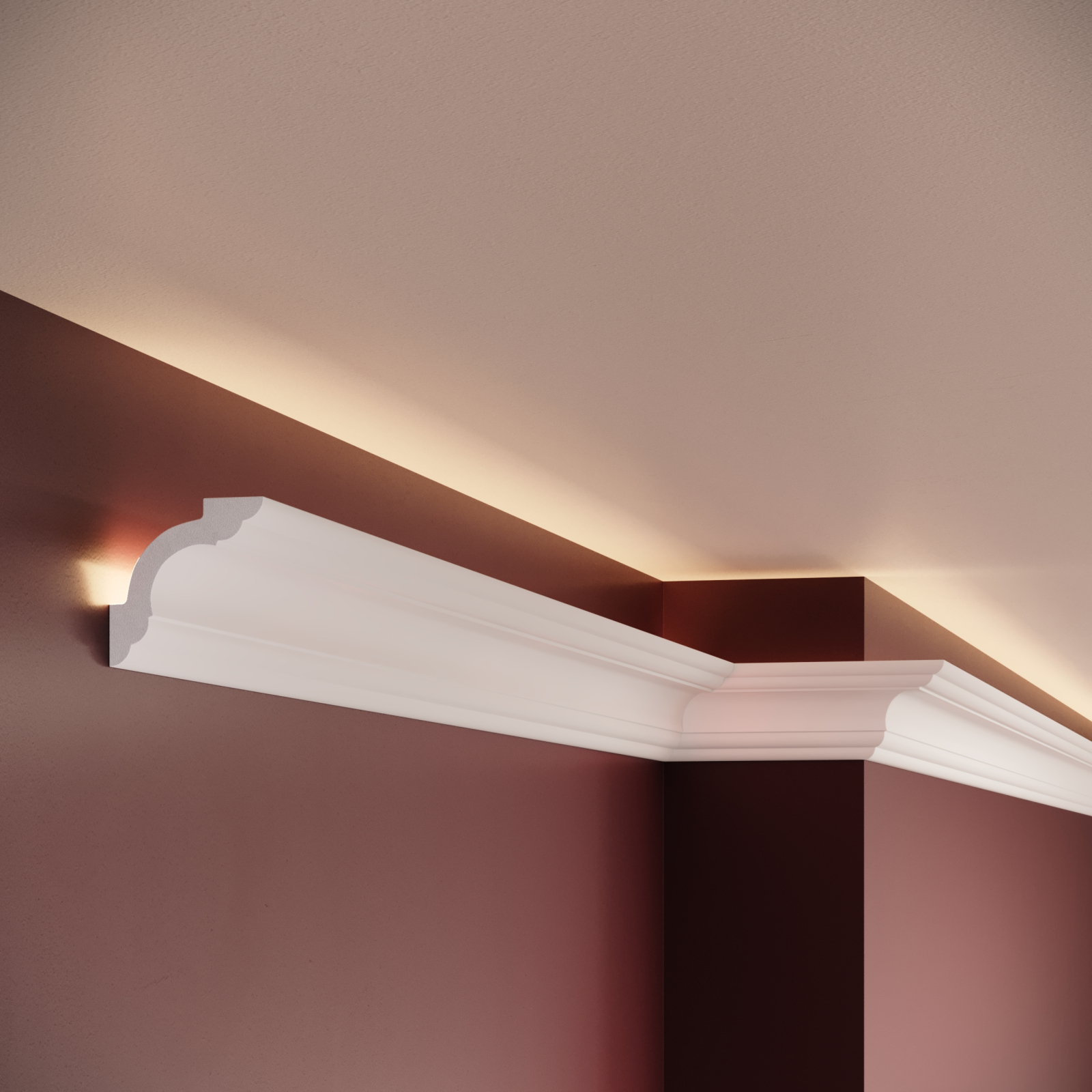 Cornisa decorativa din polimer rigid C9 - 5x5x200 cm
