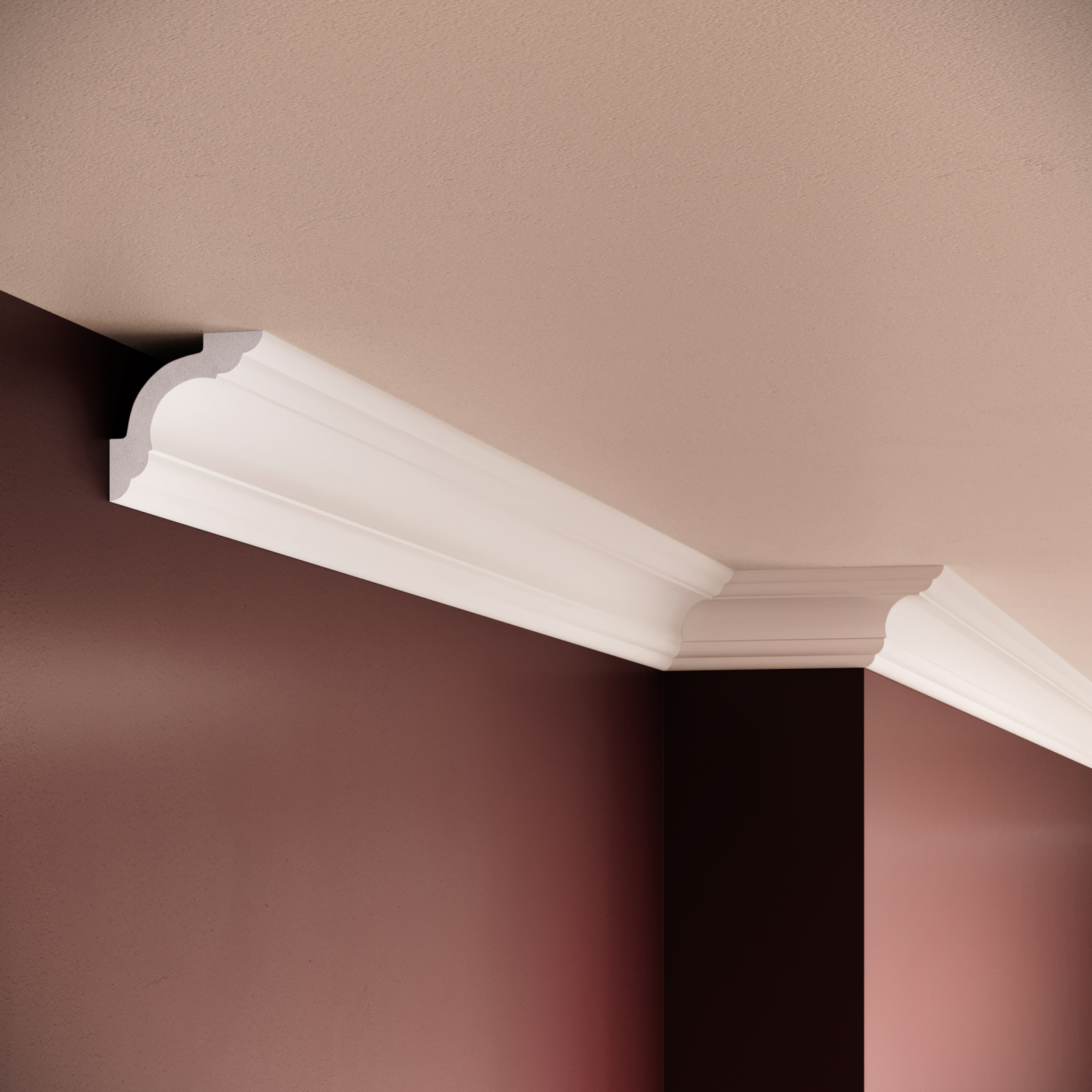 Cornisa decorativa din polimer rigid C9 - 5x5x200 cm