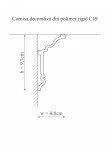 Cornisa decorativa din poliuretan flexibil C19F - 9.7x4.8x200 cm