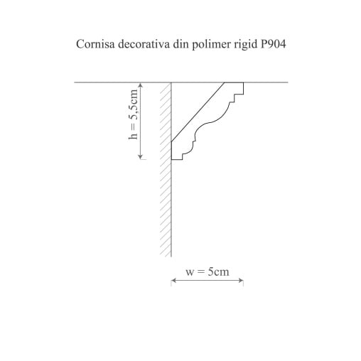 Cornisa decorativa din poliuretan P904 - 5.5x5x200 cm