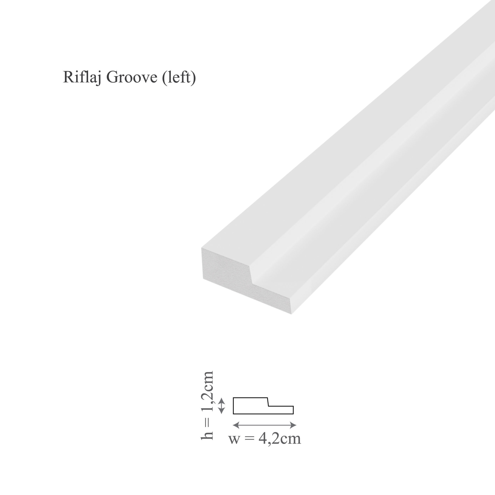 Panou decorativ 3D din polimer rigid, model Riflaj WP1 - 12.2x1.2x270 cm