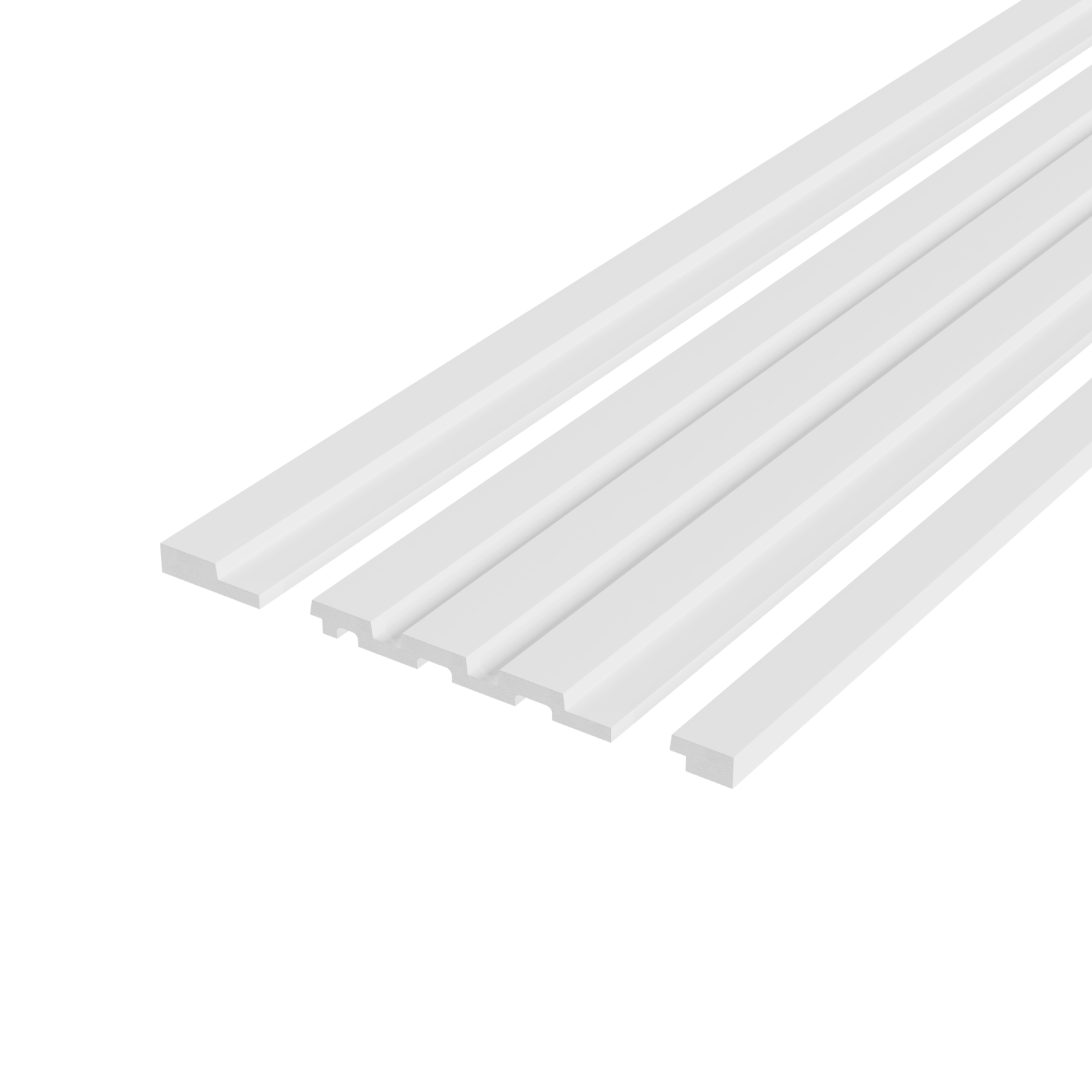 Panou riflaj decorativ 3D din polimer rigid, model Groove - 12.2x1.2x270