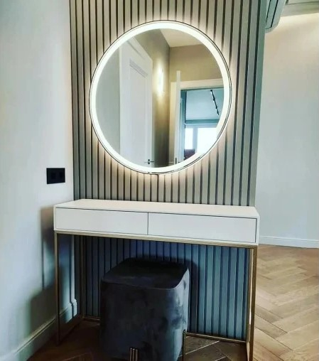 Panou riflaj decorativ 3D din polimer rigid, model Groove - 12.2x1.2x250 cm