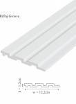Panou riflaj decorativ 3D din polimer rigid, model Groove - 12.2x1.2x250 cm