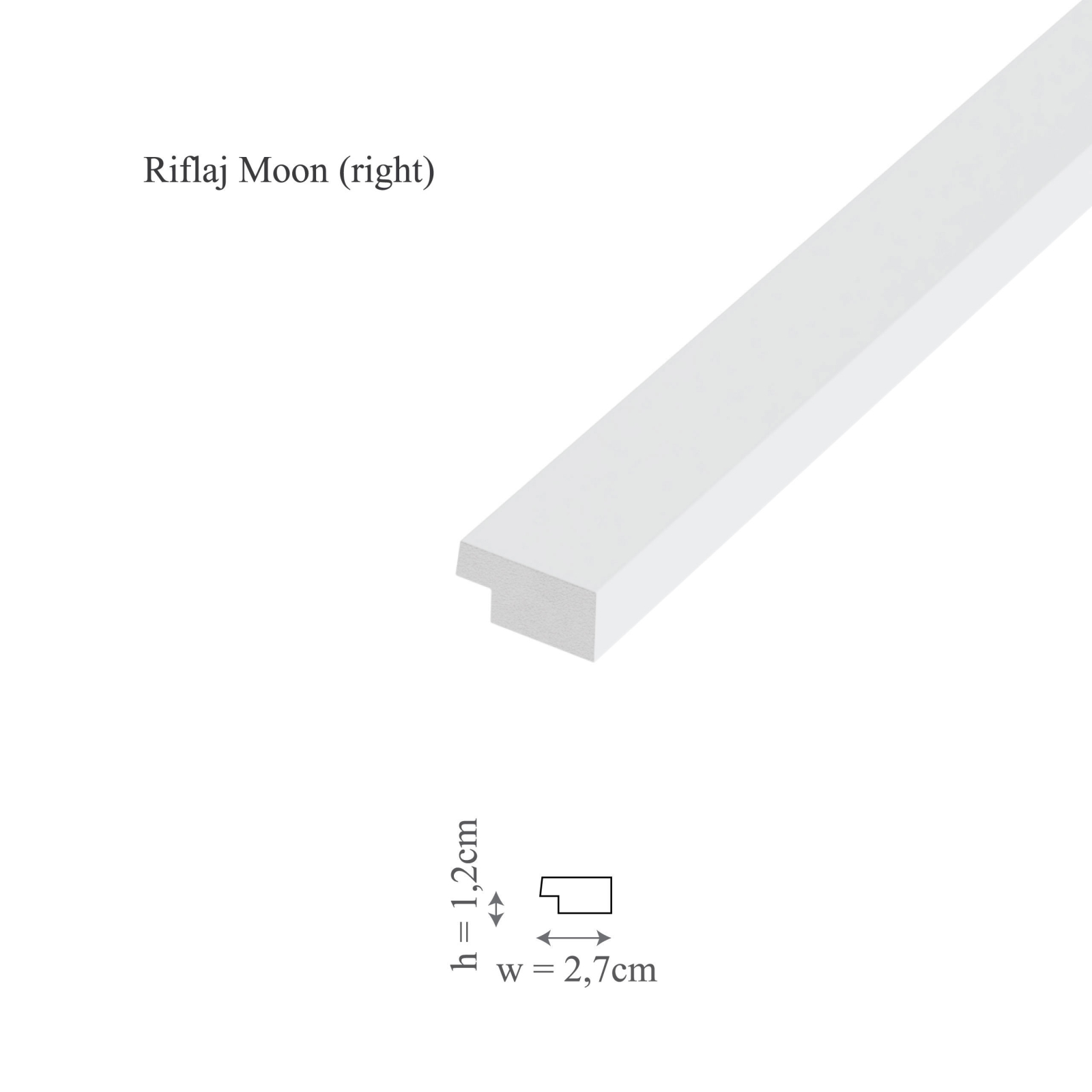 Panou riflaj decorativ 3D din polimer rigid, model Moon - 12.2x1.2x250 cm