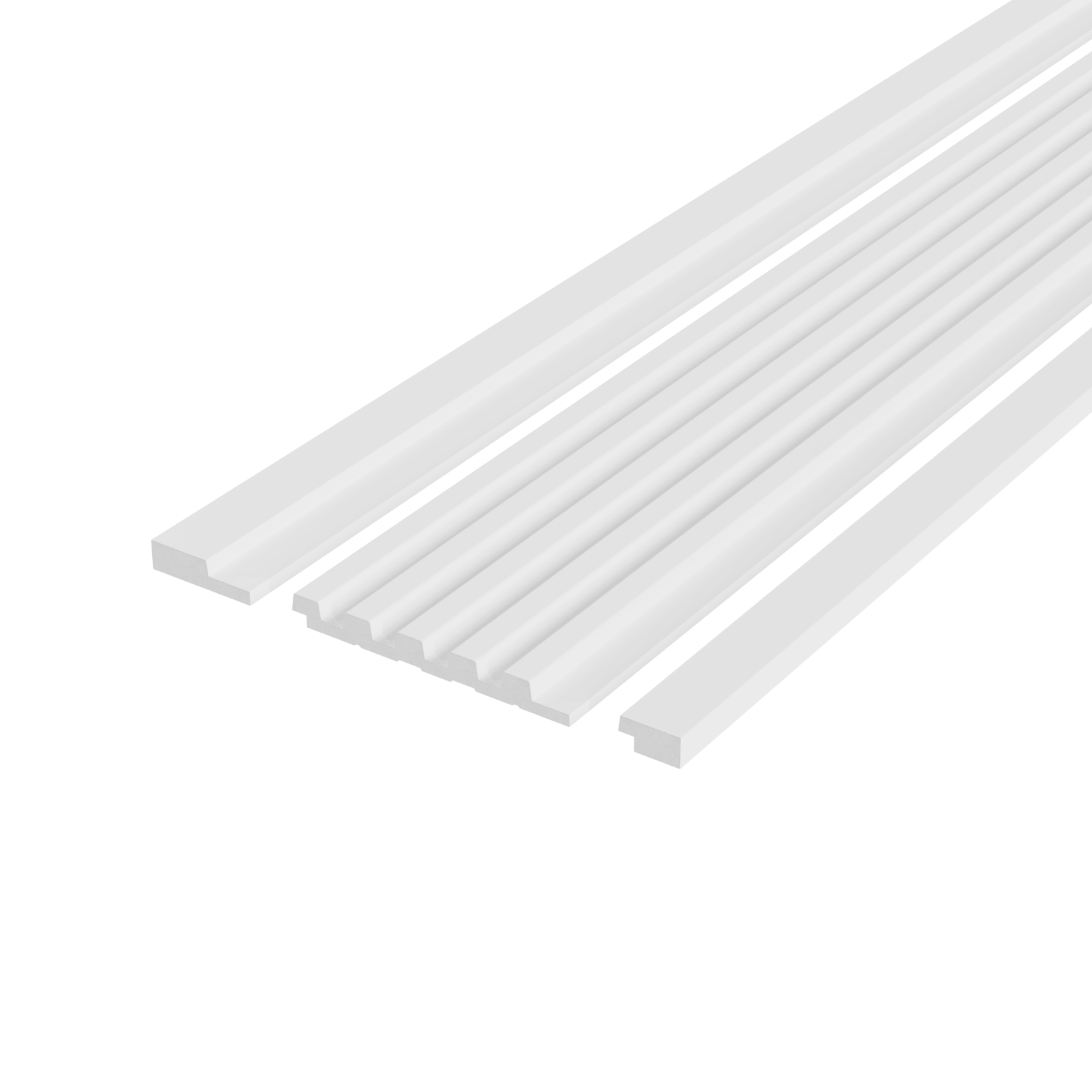 Panou riflaj decorativ 3D din polimer rigid, model Moon - 12.2x1.2x270 cm