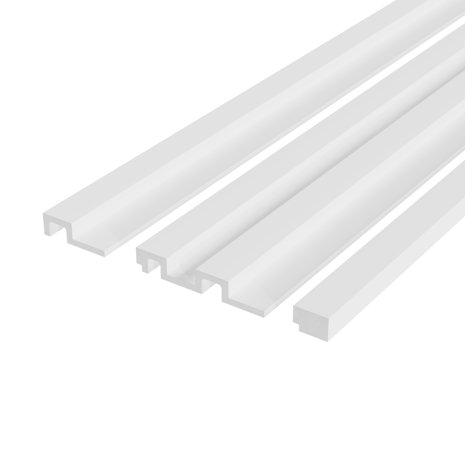 Panou riflaj decorativ 3D din polimer rigid, model Steps - 12x2.1x270 cm