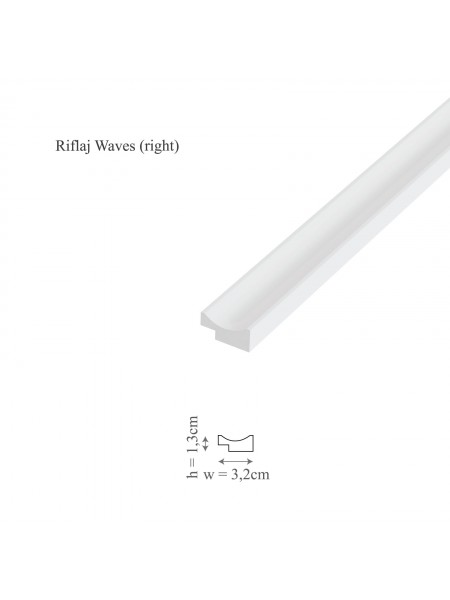 Panou riflaj decorativ 3D din polimer rigid, model Waves - 14.8x1.3x270 cm