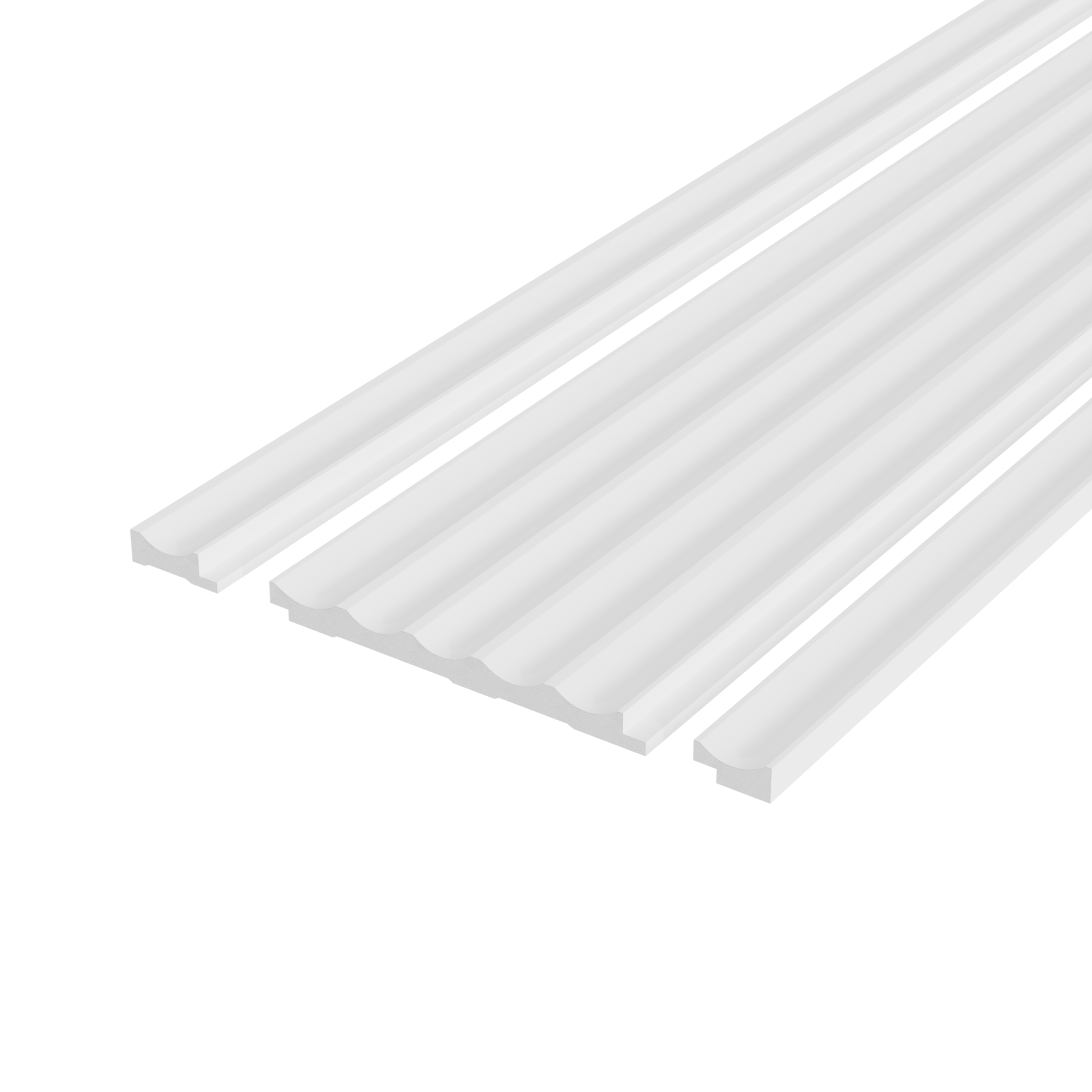 Panou riflaj decorativ 3D din polimer rigid, model Waves - 14.8x1.3x270 cm