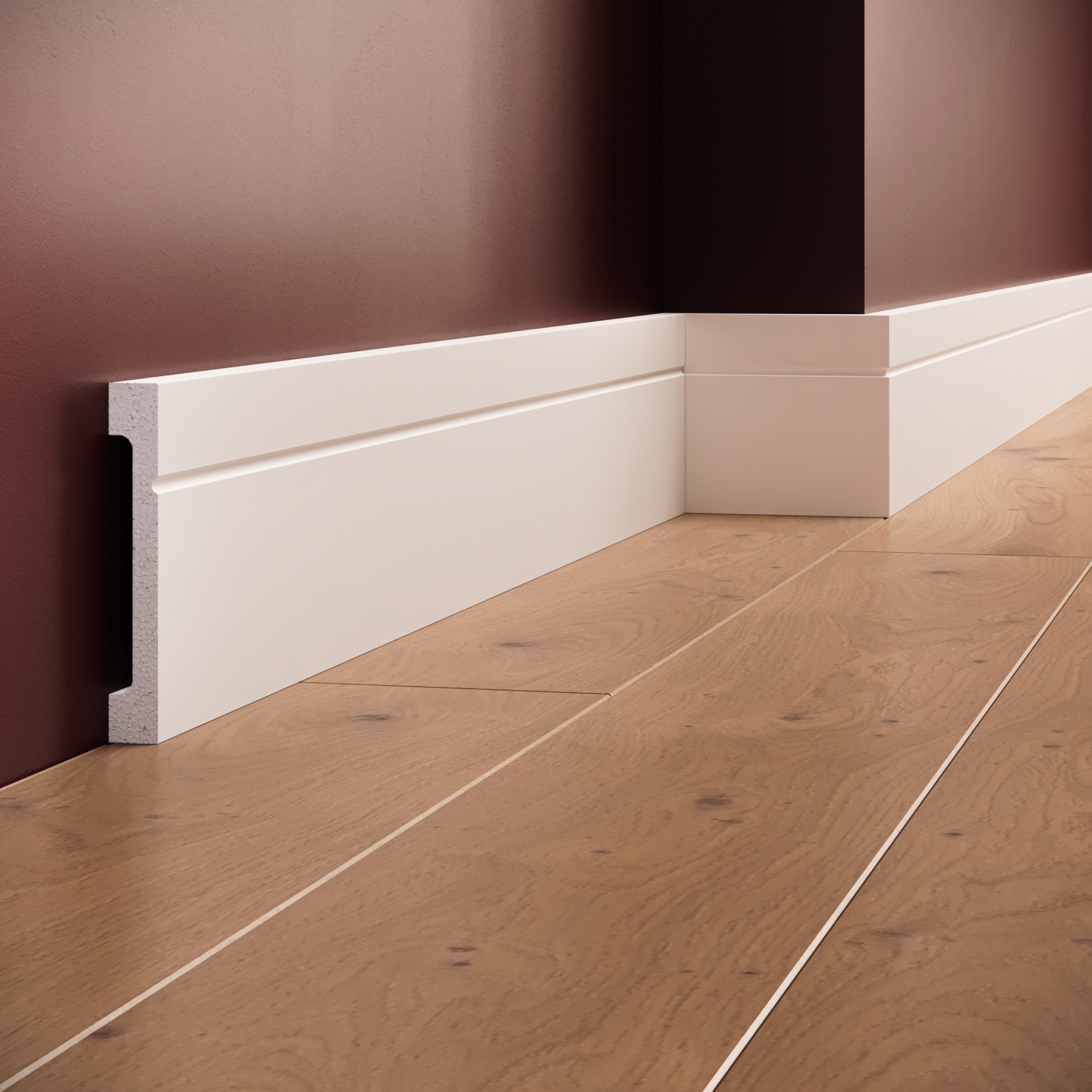 Plinta decorativa din polimer rigid S12 - 11x1.6x200 cm