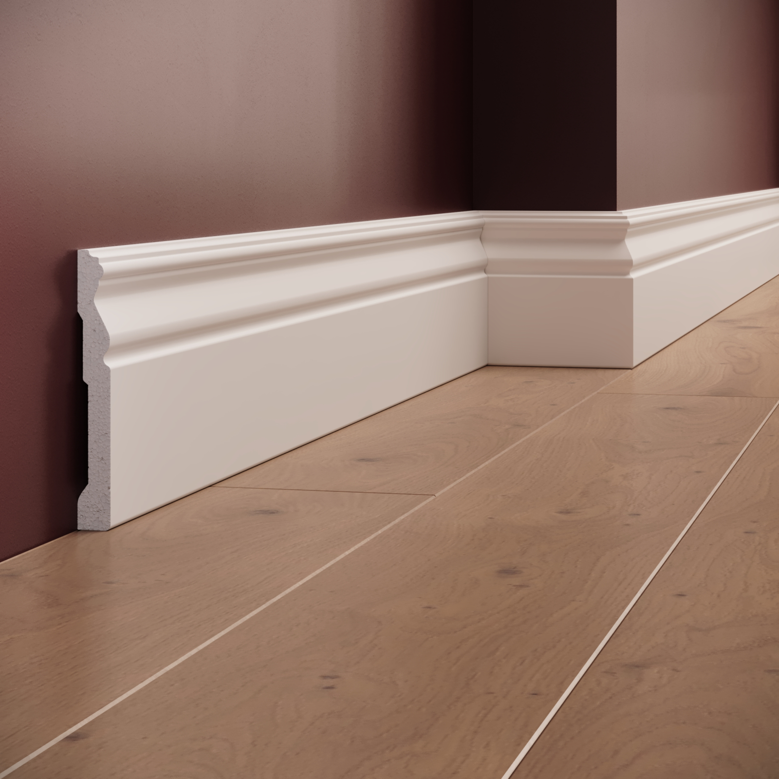 Plinta decorativa din polimer rigid S14 - 12x1.6x200 cm