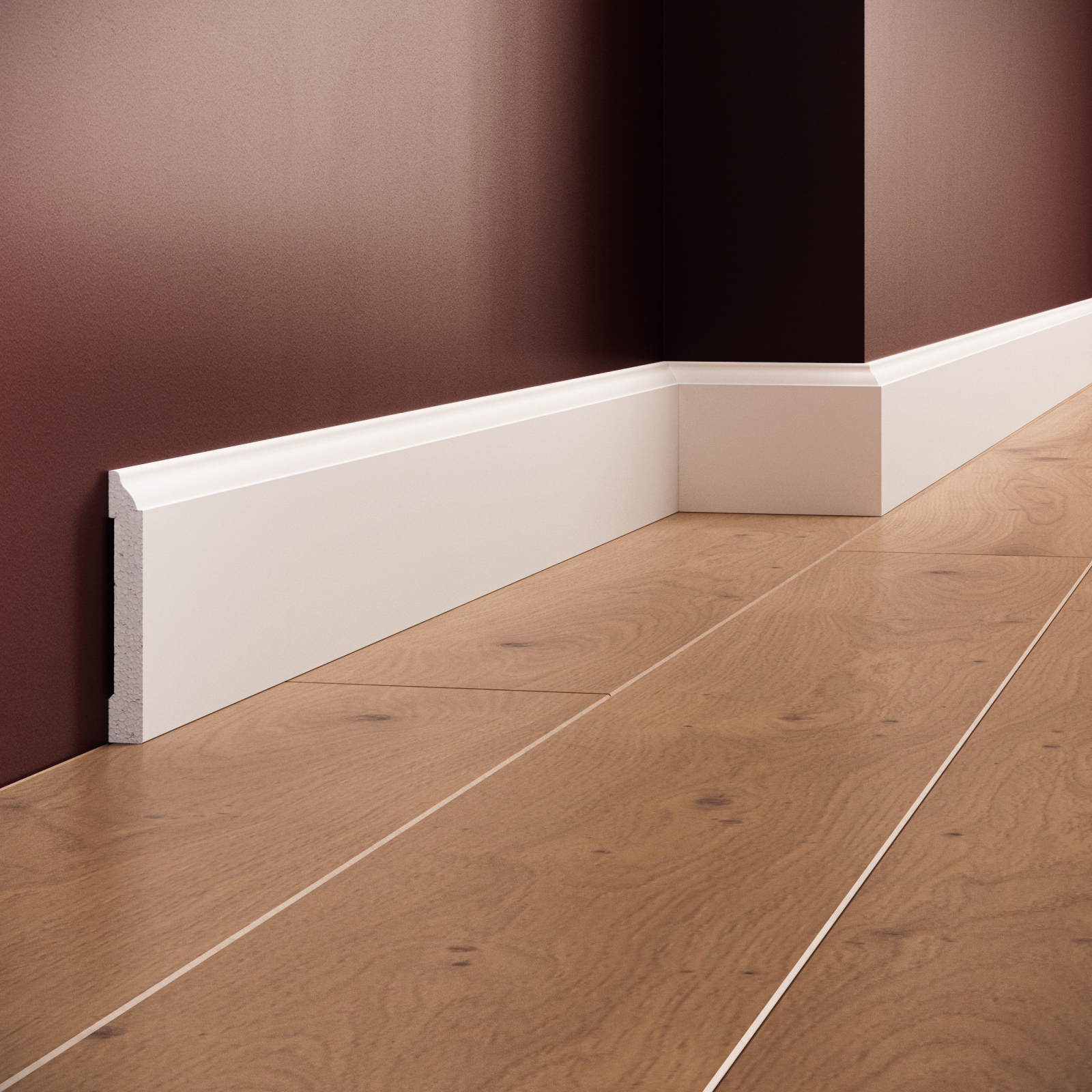 Plinta decorativa din polimer rigid S17 - 8.2x1.1x200 cm