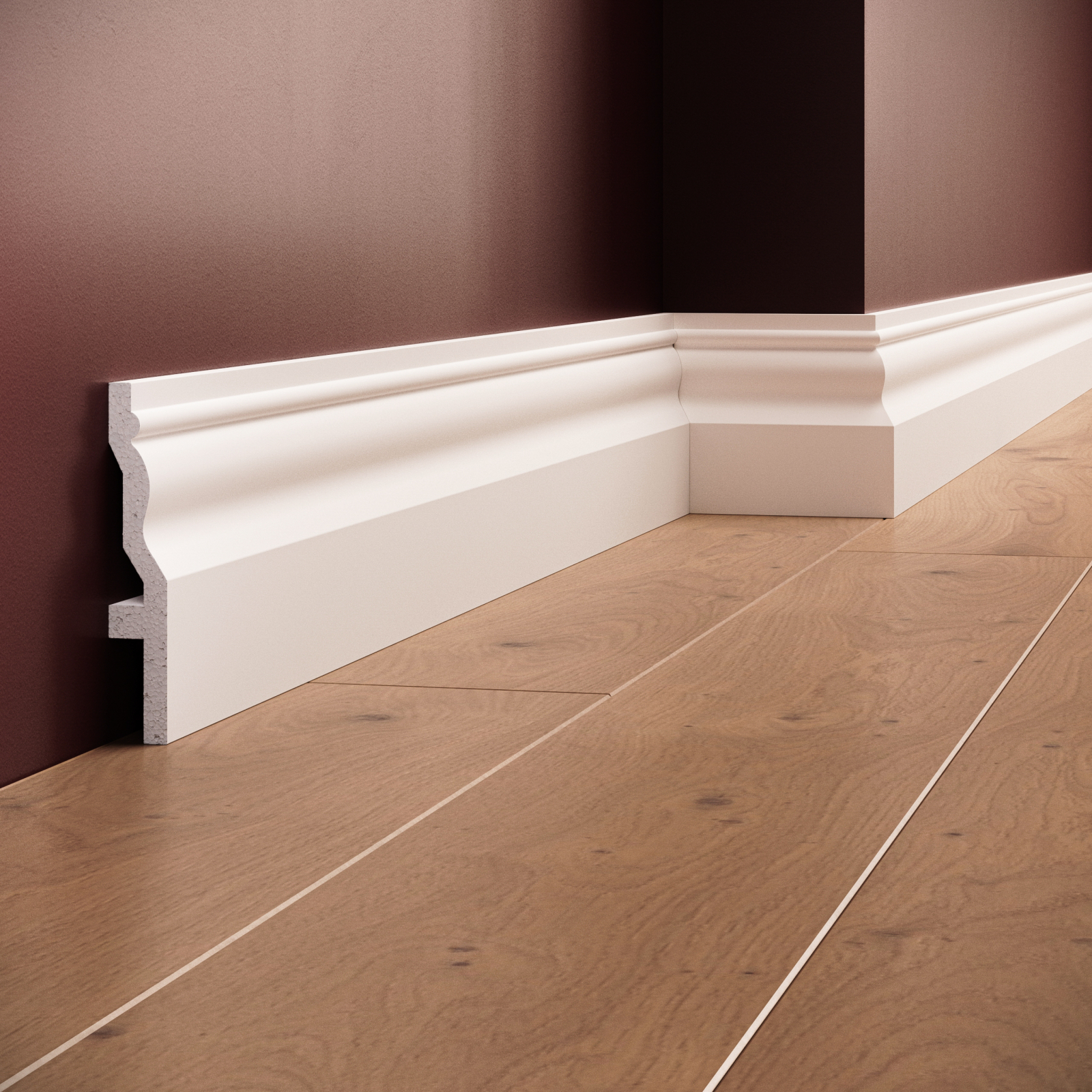 Plinta decorativa din polimer rigid S19 - 11x1.9x200 cm