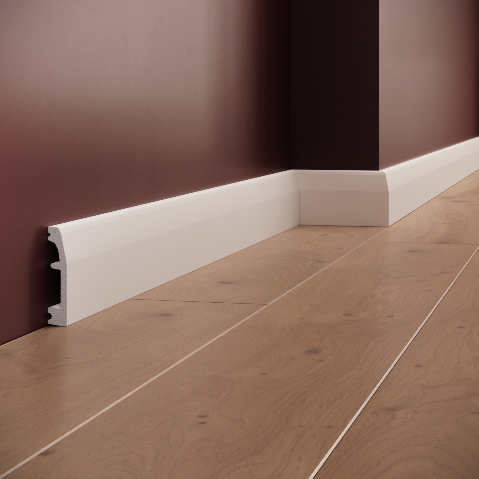 Plinta decorativa din polimer rigid S2 - 6.9x1.4x200 cm