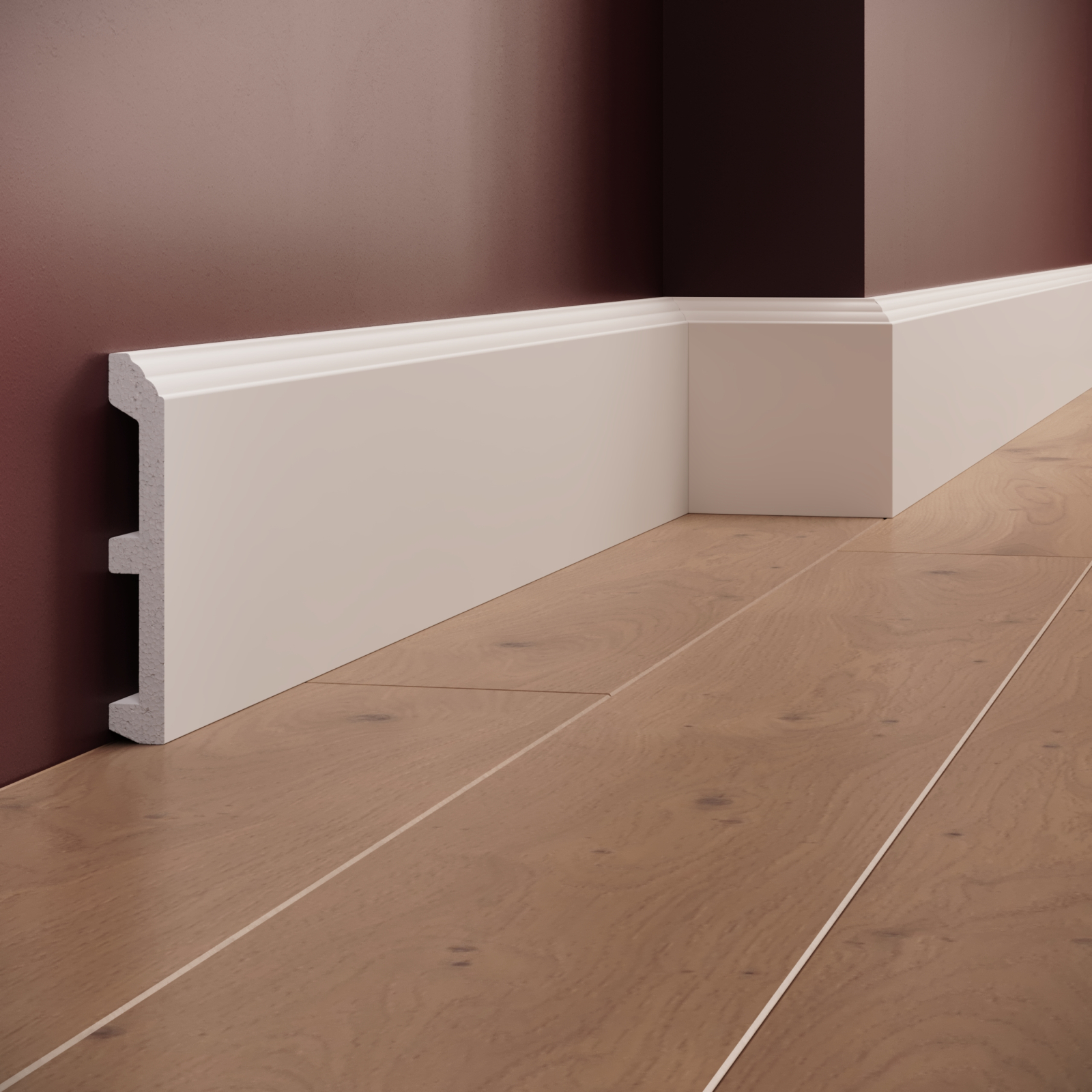 Plinta decorativa din polimer rigid S20 - 11.9x1.8x200 cm