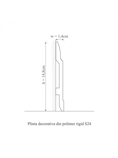Plinta decorativa din polimer rigid S24 - 14.8x1.4x200 cm