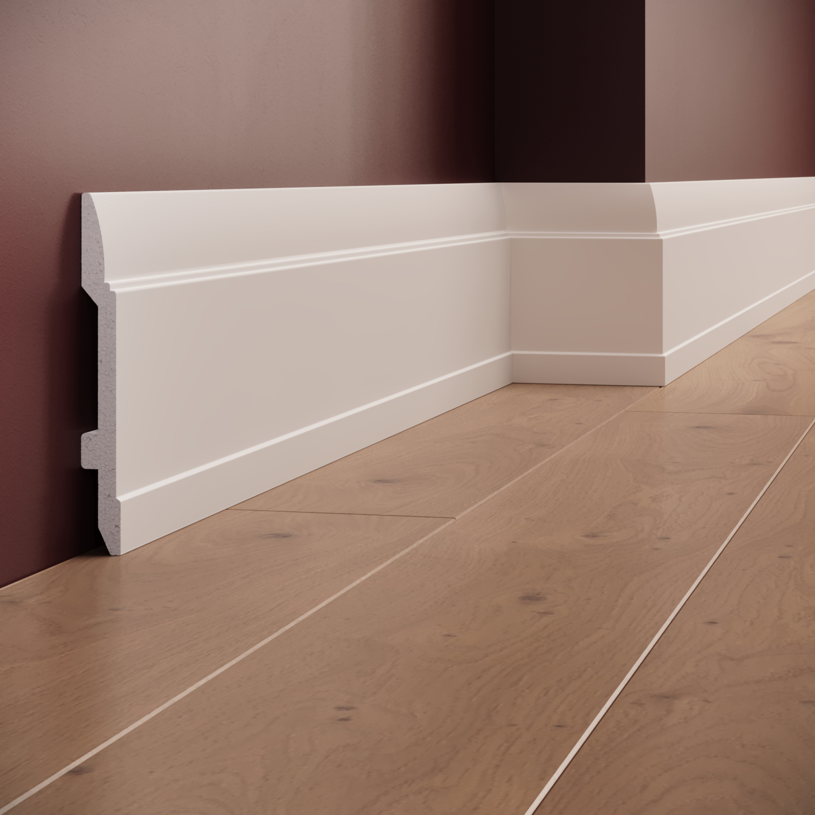 Plinta decorativa din polimer rigid S24 - 14.8x1.4x200 cm