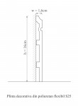 Plinta decorativa din polimer rigid S25 - 16x1.5x200 cm