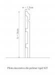Plinta decorativa din polimer rigid S25 - 16x1.5x200 cm