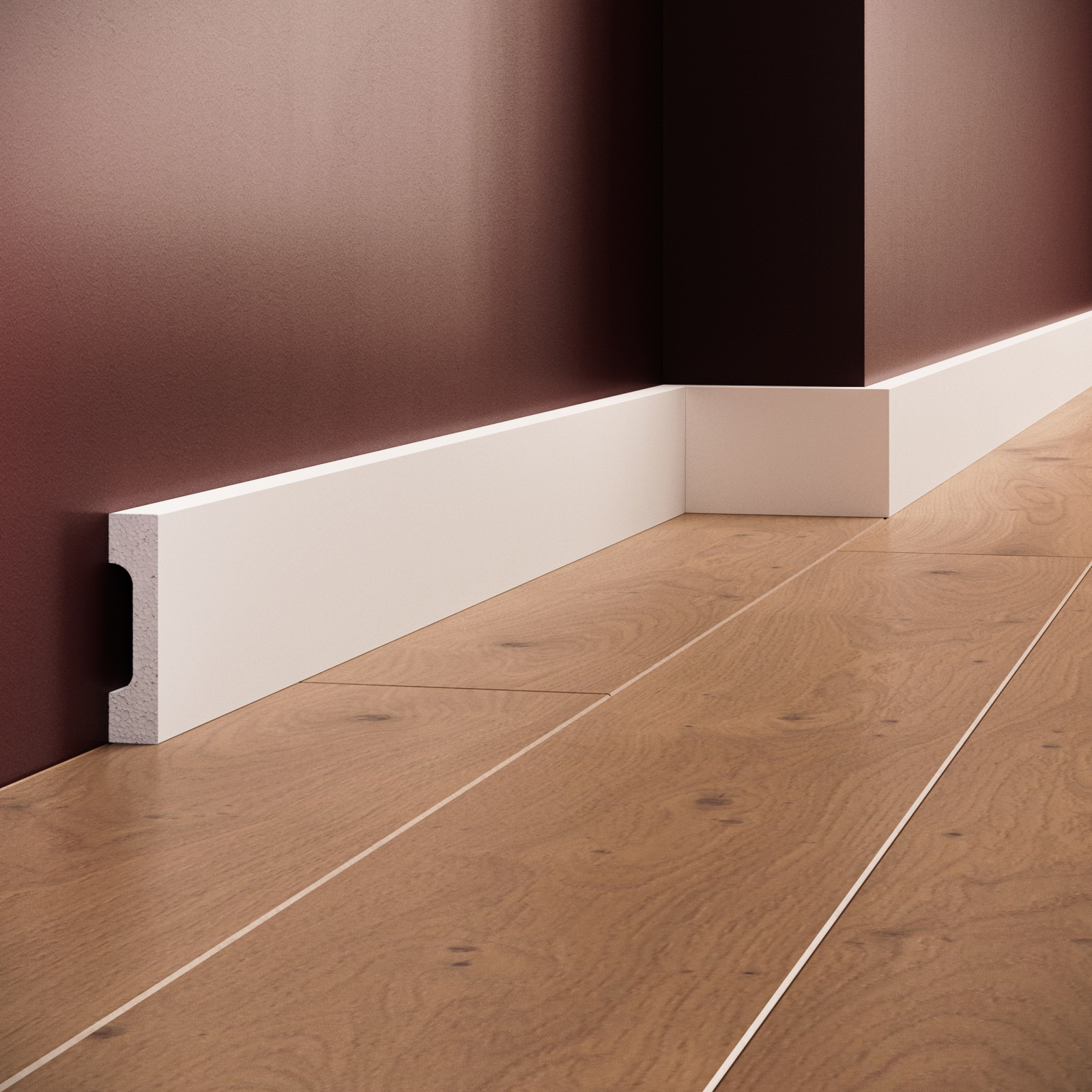 Plinta decorativa din polimer rigid S3 - 7x1.6x200 cm