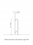 Plinta decorativa din polimer rigid S30 - 9x1.6x200 cm