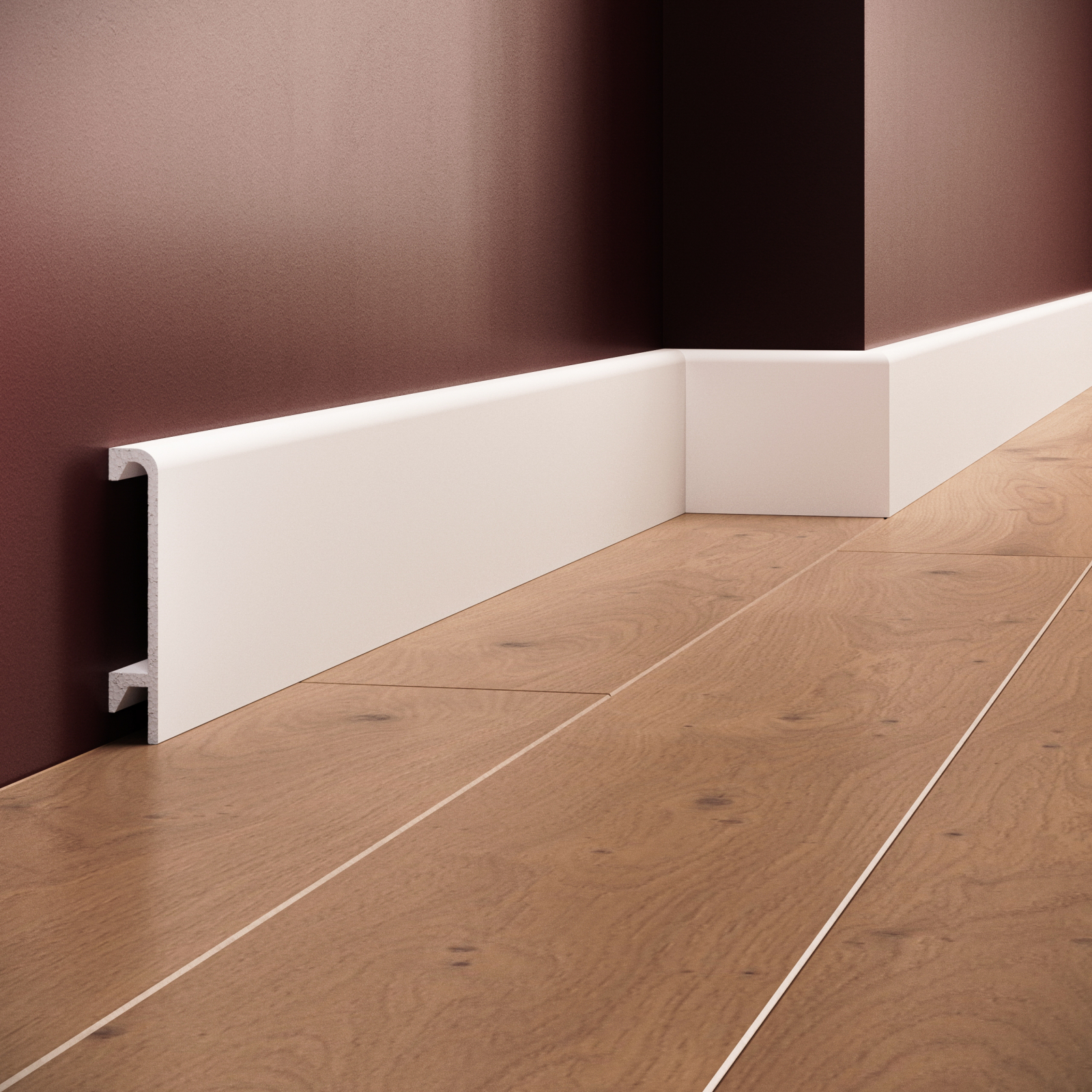 Plinta decorativa din polimer rigid S30 - 9x1.6x200 cm