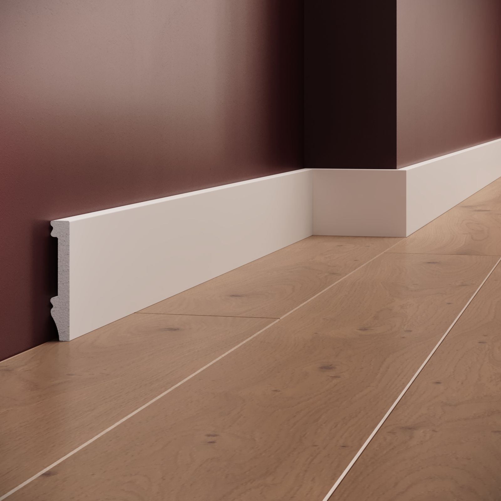 Plinta decorativa din polimer rigid S33 - 8x1.5x200 cm