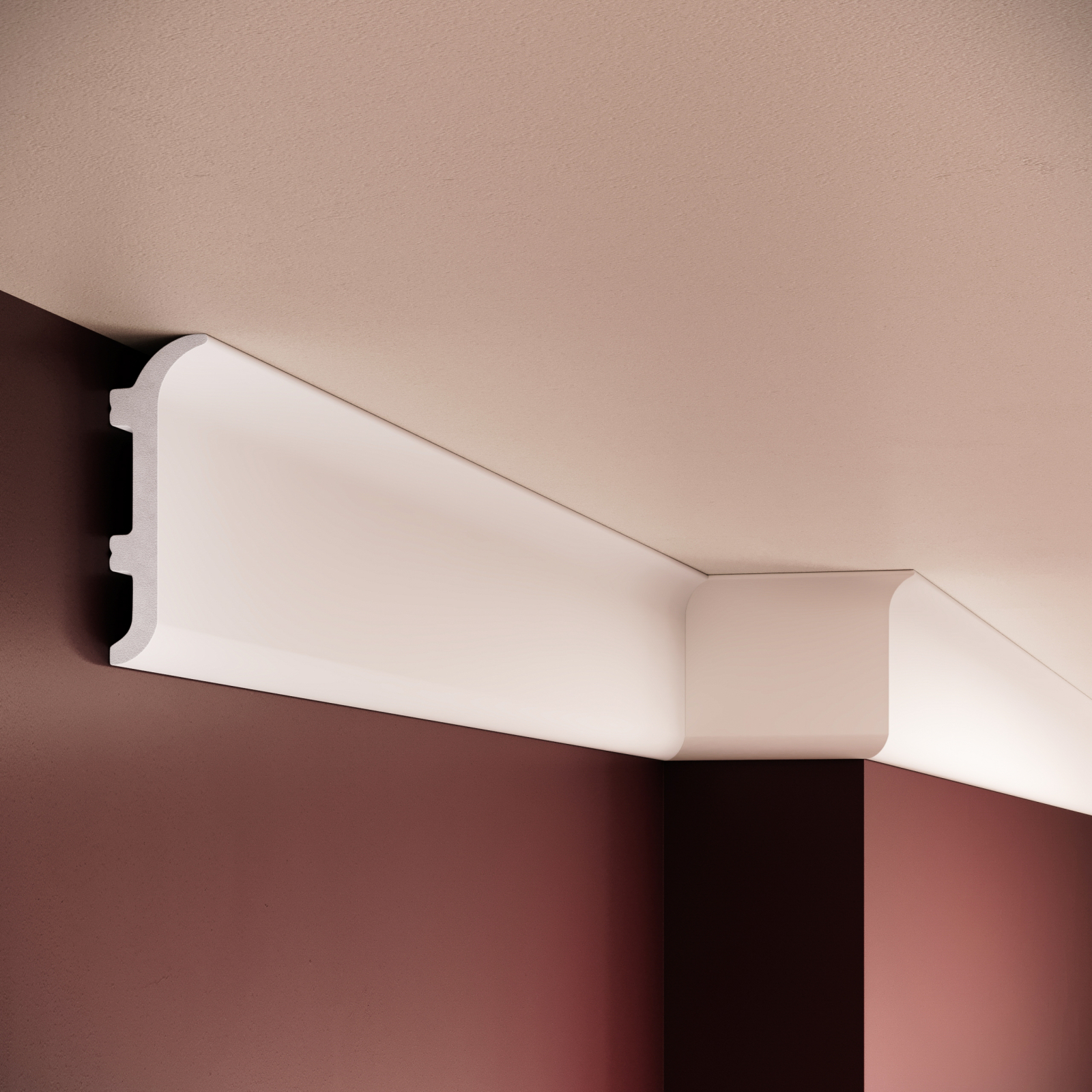 Plinta decorativa din polimer rigid S36 - 10x3.2x200 cm