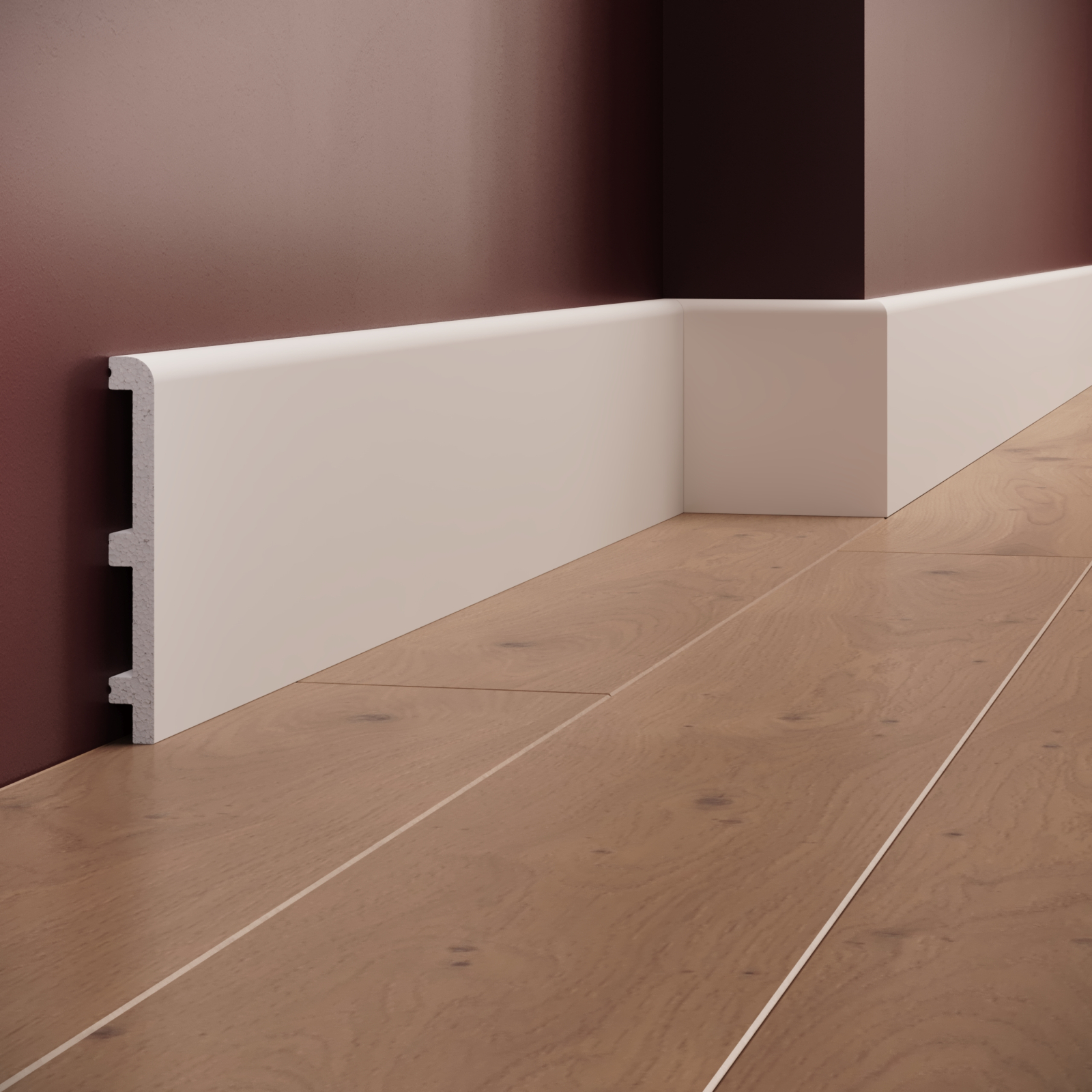 Plinta decorativa din polimer rigid S37 - 12x1.8x200 cm