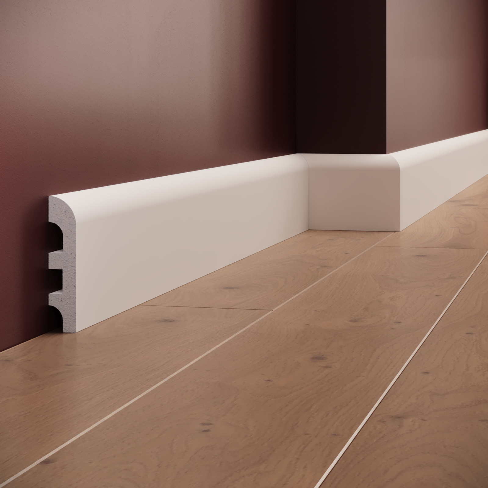 Plinta decorativa din polimer rigid S7 - 9.8x1.9x200 cm