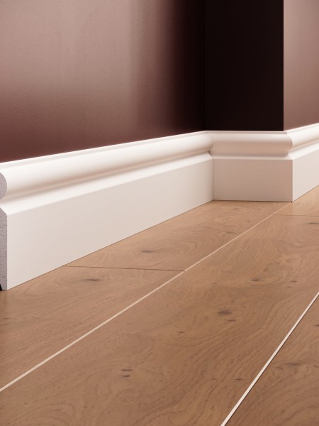 Plinta decorativa din polimer rigid S8 - 9.8x1.5x200 cm