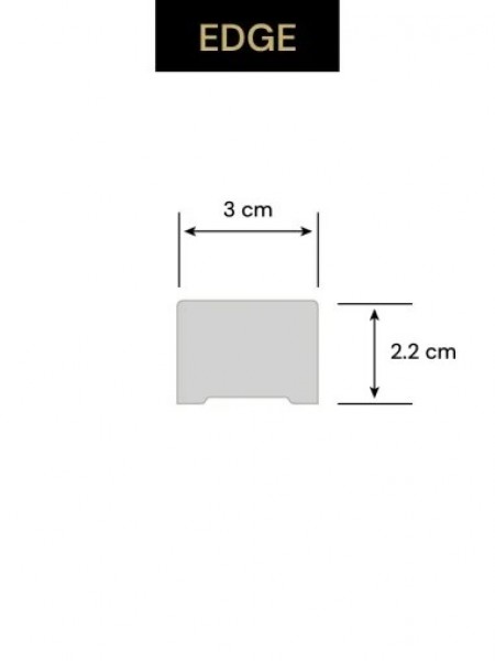 Profil de capat panou riflaj decorativ din polimer rigid Edge - 3x2.2x290 cm