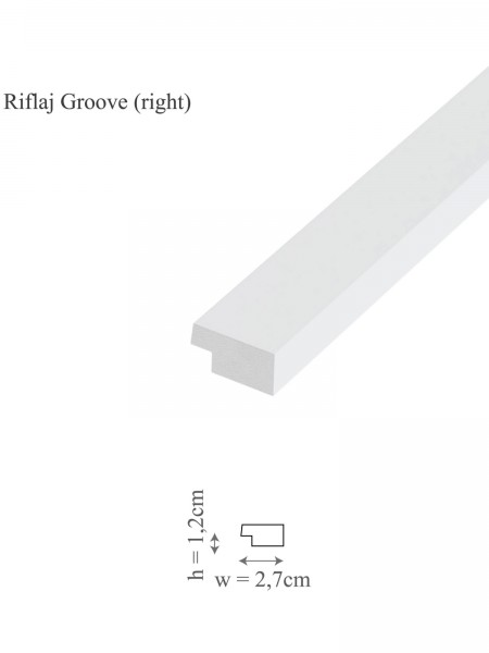 Profil dreapta riflaj decorativ, Groove/Moon R, 2.7x1.2x250 cm