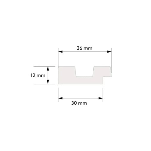 Profil dreapta riflaj decorativ, Moon R, 3.6x1.2x290 cm