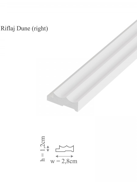 Profil dreapta riflaj decorativ, Dune R, 2.8x1.2x270 cm