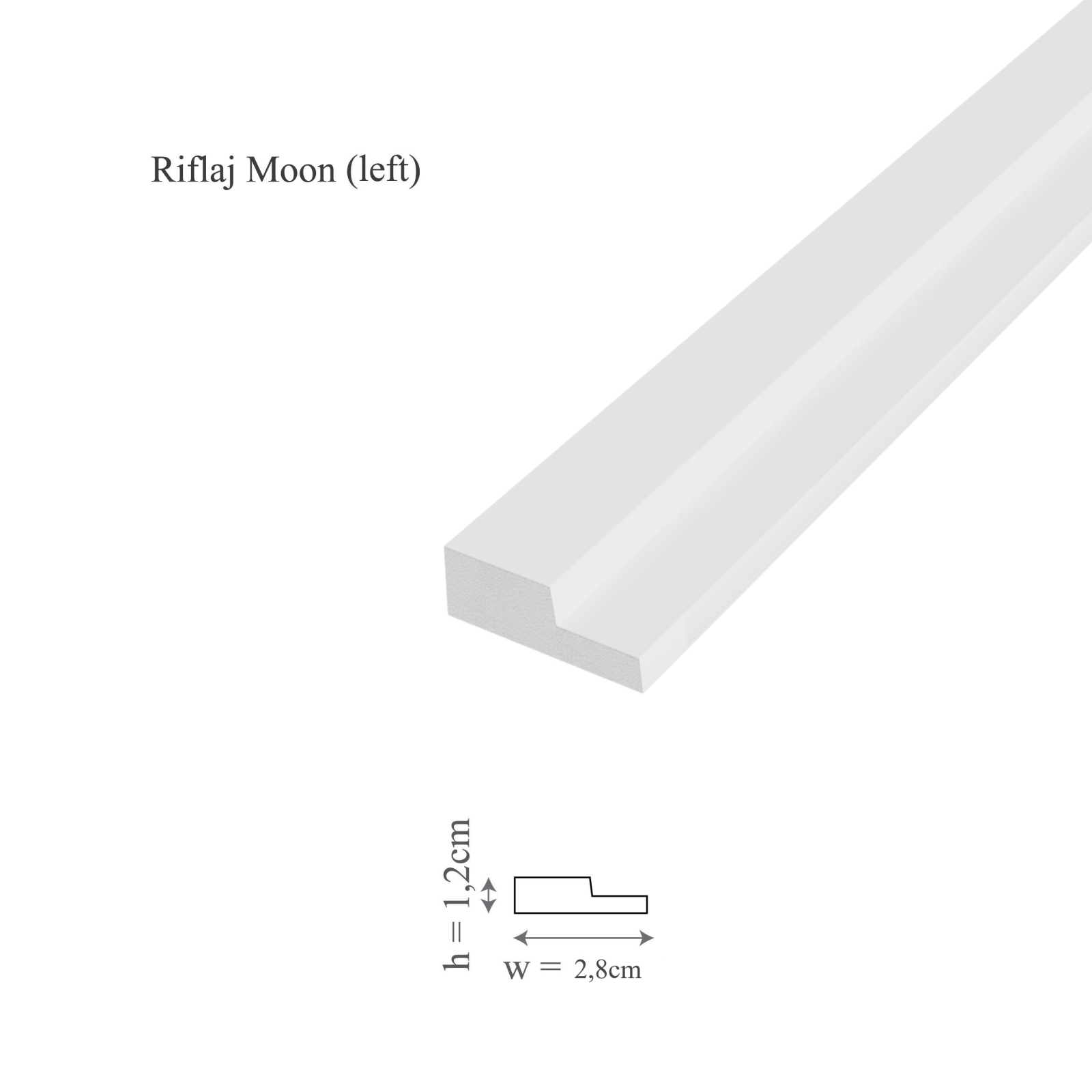 Profil stanga riflaj decorativ, Moon L, 2.8x1.2x290 cm