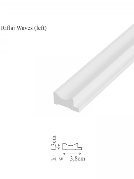 Profil stanga riflaj decorativ, Waves L, 3.8x1.3x270 cm
