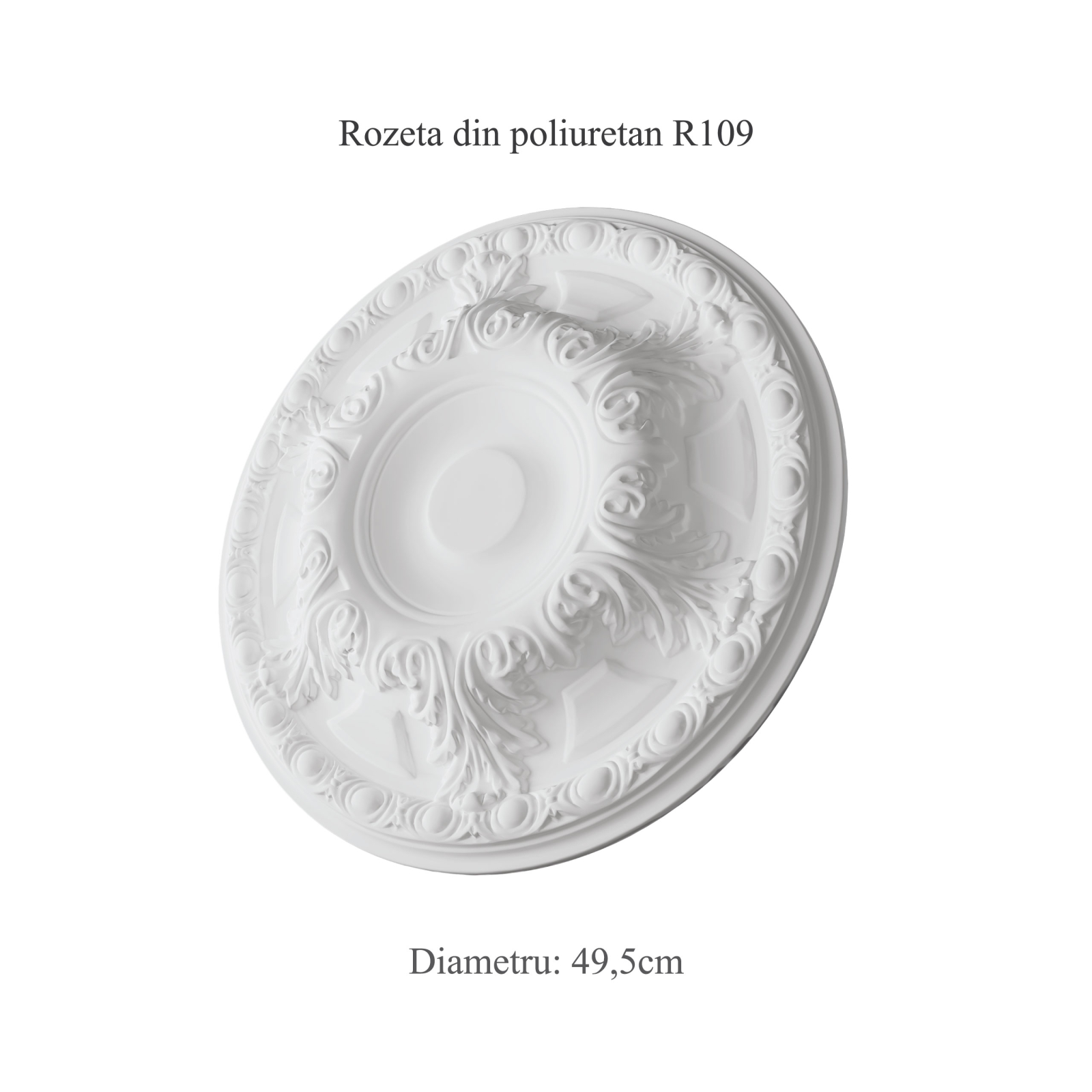 Rozeta decorativa din poliuretan R109 - diametru 49.5 cm