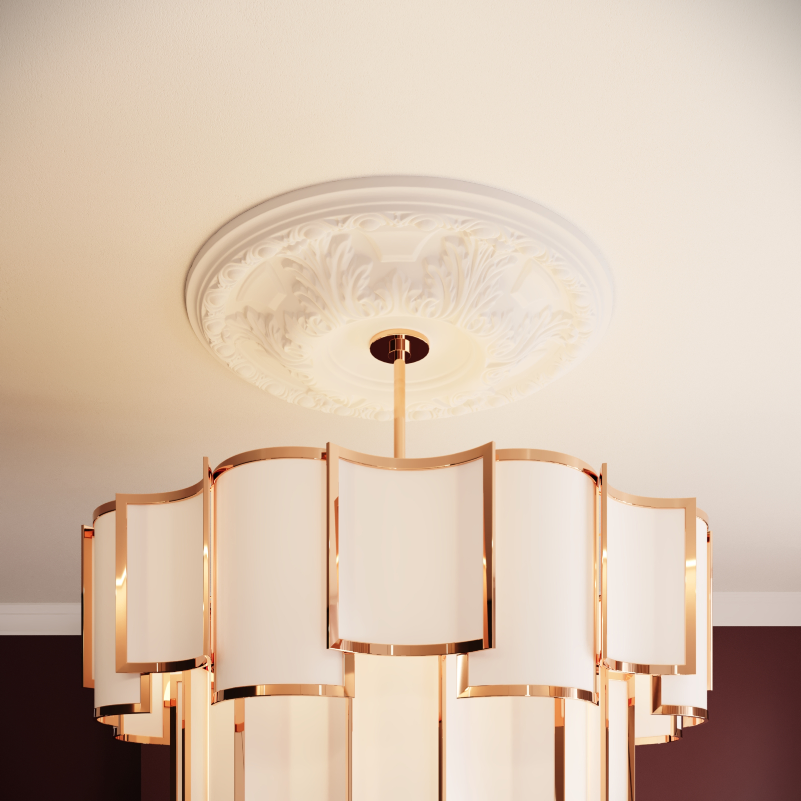 Rozeta decorativa din poliuretan R109 - diametru 49.5 cm