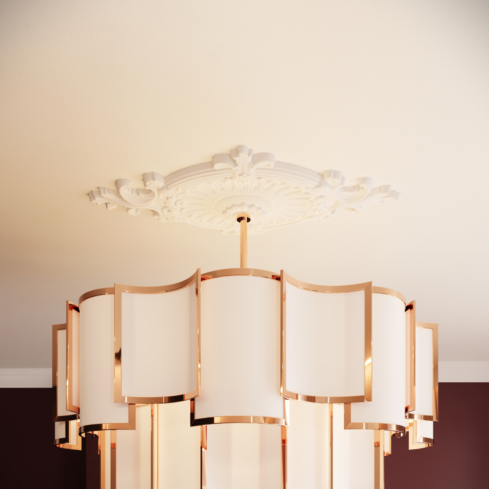 Rozeta decorativa din poliuretan R114 - 31.5x4.5x60 cm