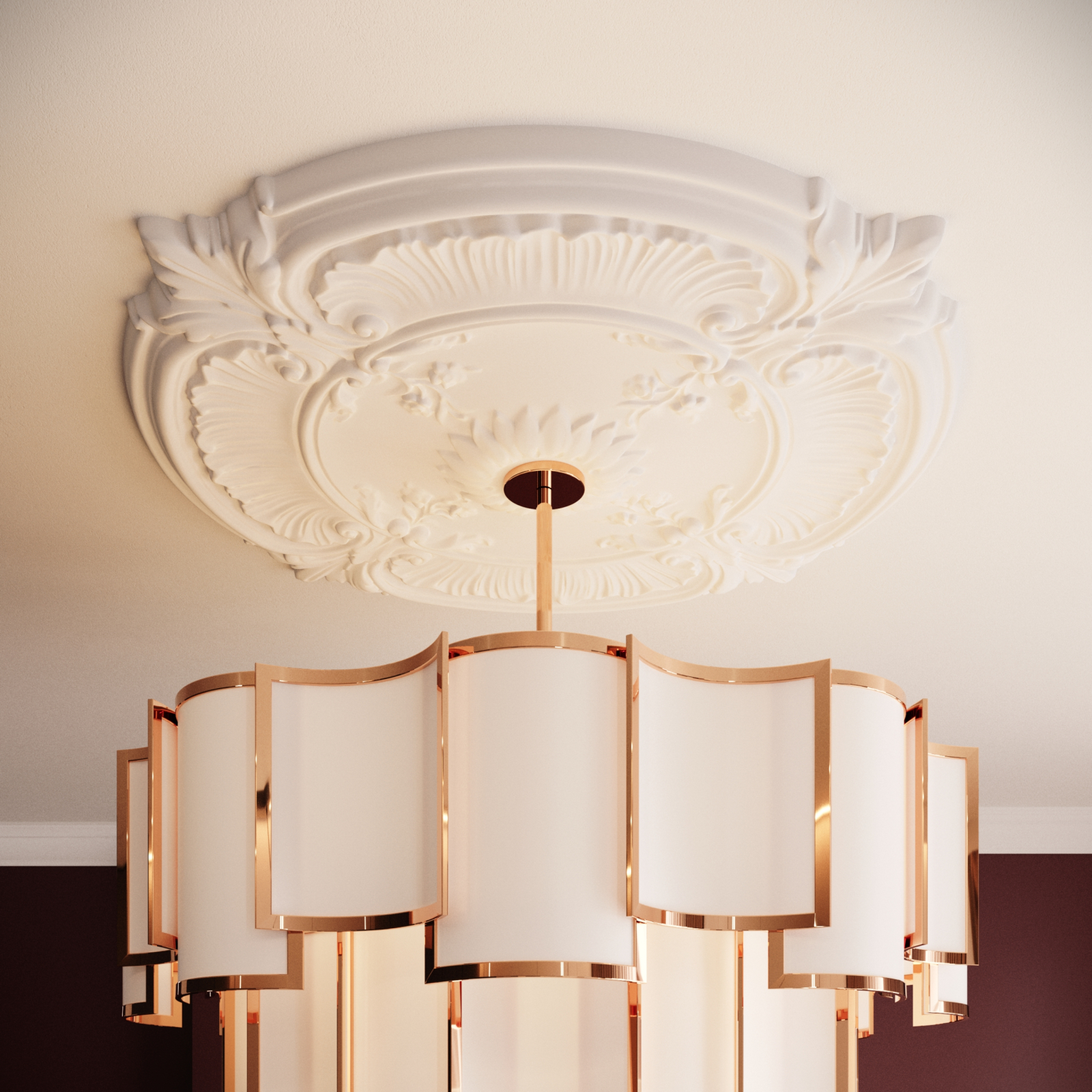 Rozeta decorativa din poliuretan R120 - diametru 77 cm