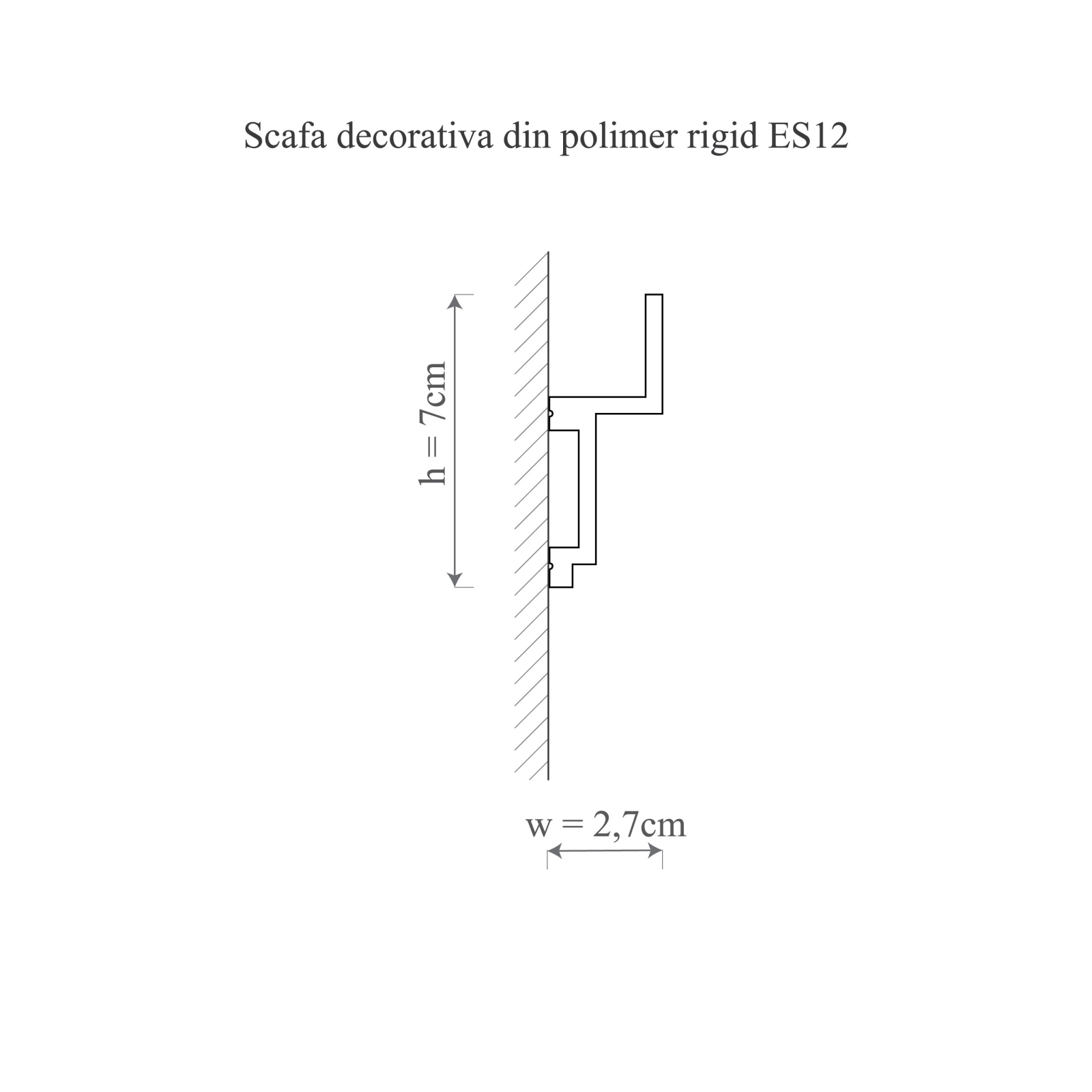 Scafa decorativa din polimer rigid ES12 - 7x2.7x200 cm