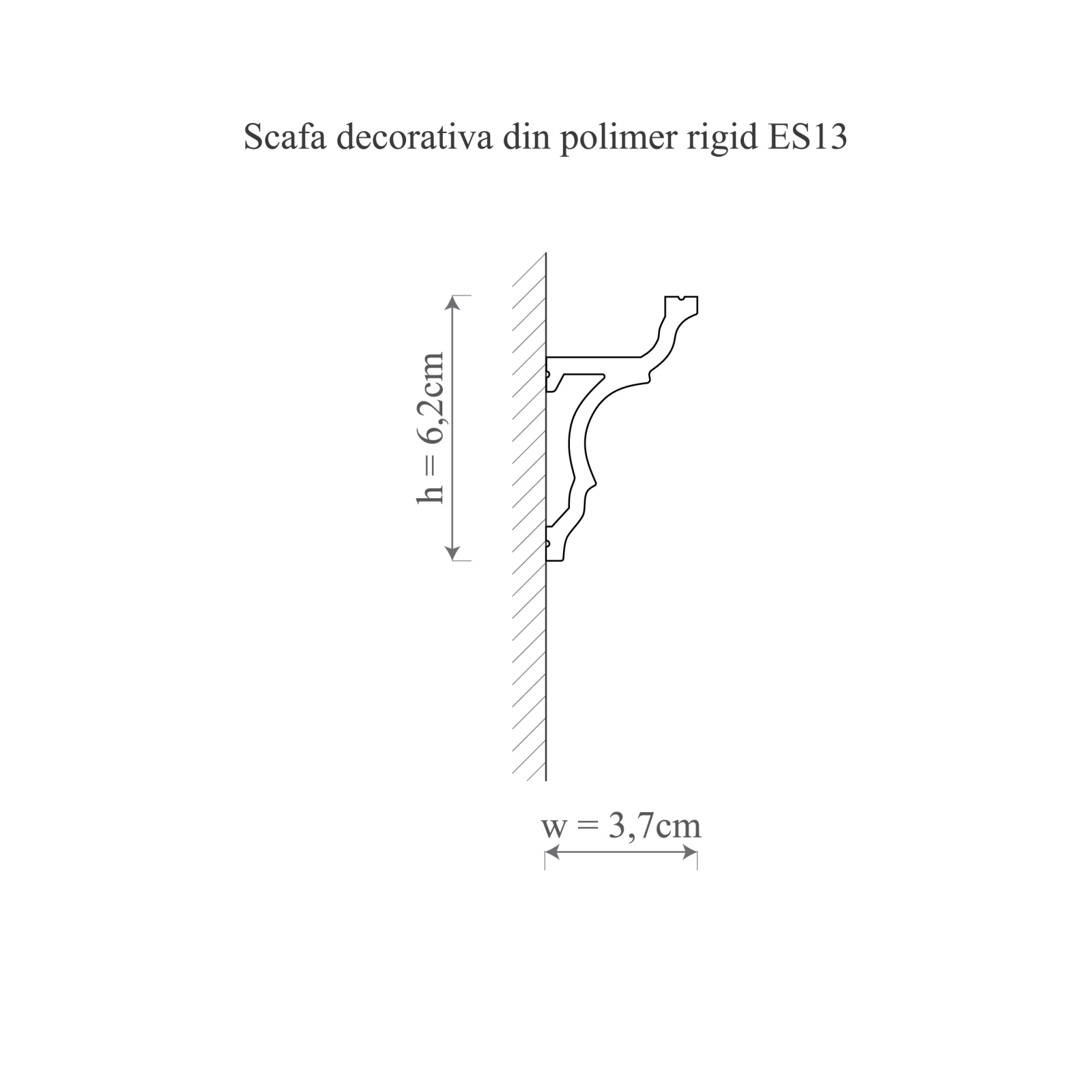 Scafa decorativa din polimer rigid ES13 - 6.2x3.7x200 cm