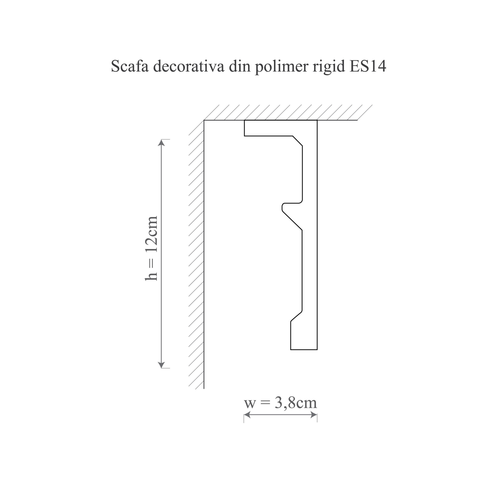 Scafa decorativa din polimer rigid ES14 - 12x3.8x200 cm