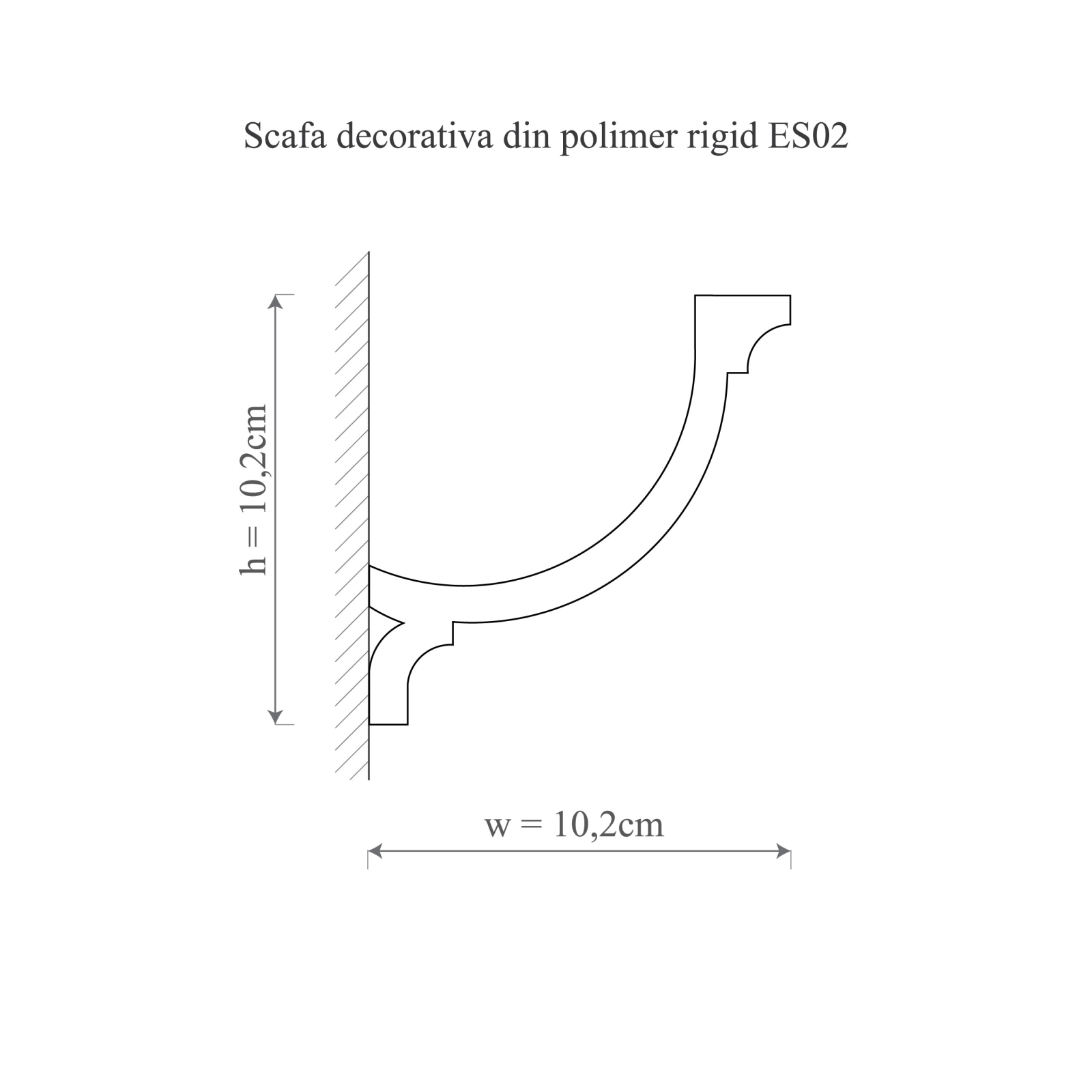 Scafa decorativa din polimer rigid ES2 - 10.2x10.2x200 cm