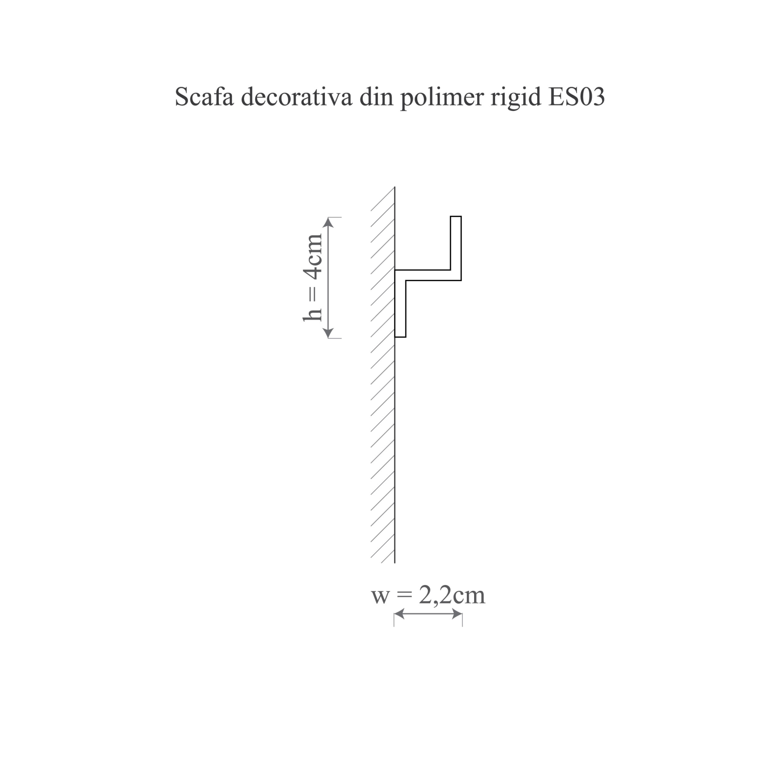 Scafa decorativa din polimer rigid ES3 - 4x2.2x200 cm
