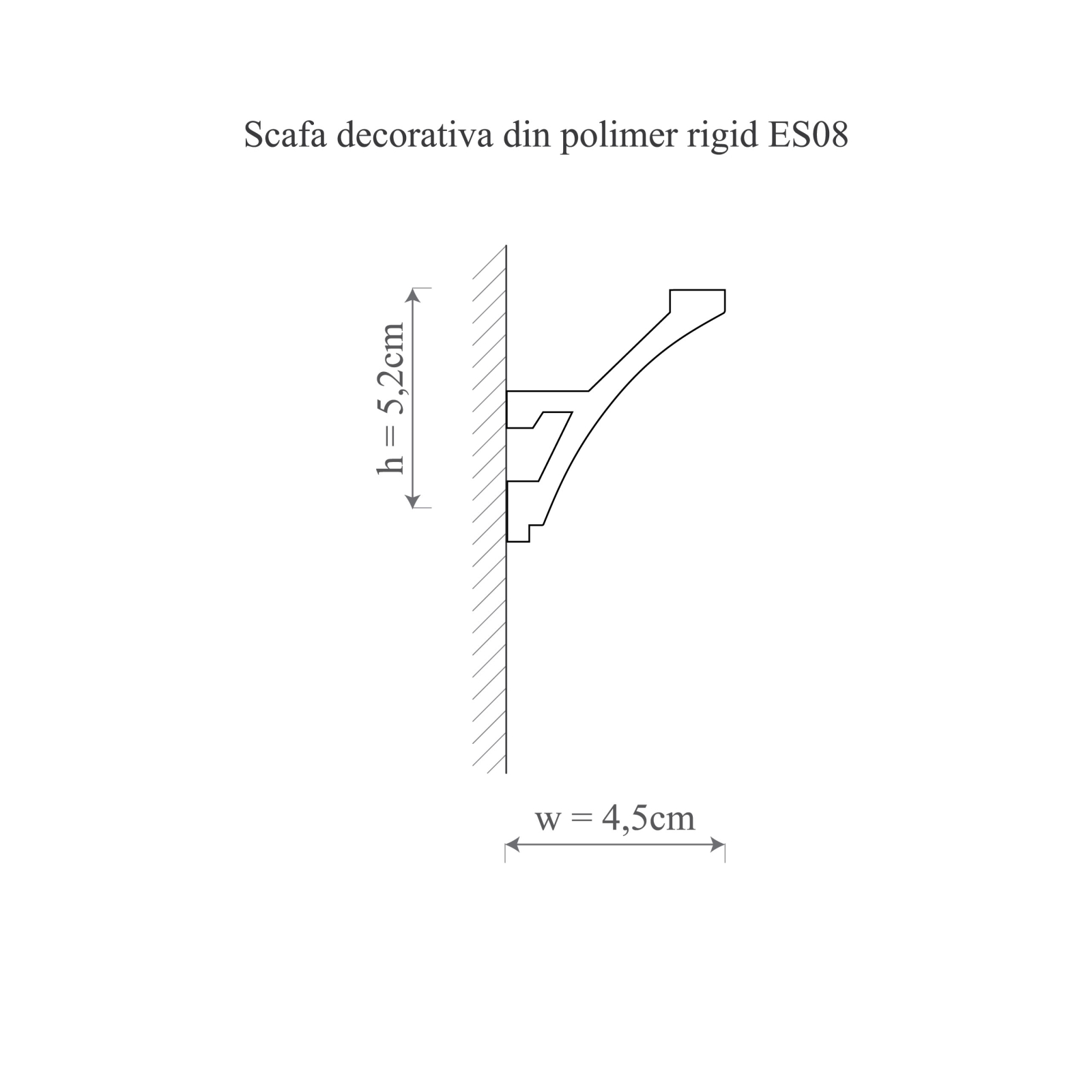 Scafa decorativa din polimer rigid ES8 - 5.2x4.5x200 cm